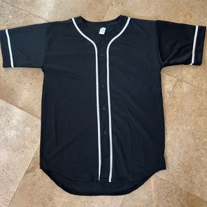 Black Mesh Baseball Jersey for Men and Women